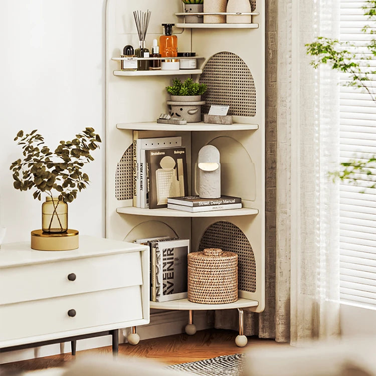 Stylish Solid Wood Rattan Weaving Cabinet - Elegant Curved Design for Modern Living Spaces hrvr-5086