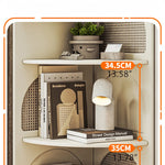 Stylish Solid Wood Rattan Weaving Cabinet - Elegant Curved Design for Modern Living Spaces hrvr-5086