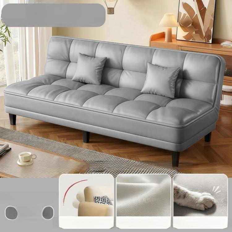 3-Seater Foldable Sofa Bed, Cat-Scratch-Resistant Leather Convertible Couch for Small Living Room hs-0526-1