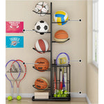 Multi-Tier Metal Sports Storage Rack for Balls & Equipment Organization hsen-2027