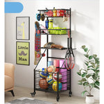 Adjustable Sports Equipment Storage Rack with Wheels - Perfect for Home and Garage Organization hsen-2033