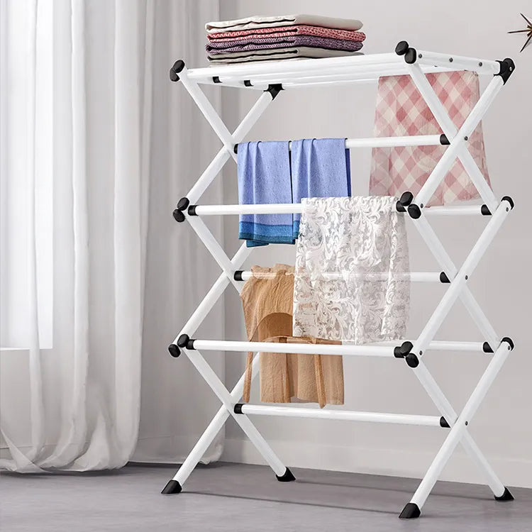 Sturdy Metal Clothes Drying Rack with Multiple Tiers for Optimal Space Saving hsen-2034