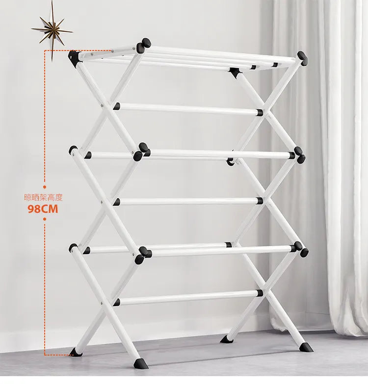 Sturdy Metal Clothes Drying Rack with Multiple Tiers for Optimal Space Saving hsen-2034