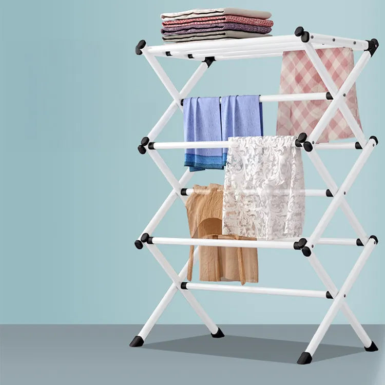 Sturdy Metal Clothes Drying Rack with Multiple Tiers for Optimal Space Saving hsen-2034