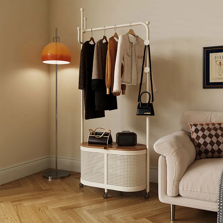 Stylish Metal & Wood Coat Hanger with Storage Cabinet - Modern Entryway Solution hsj-2250