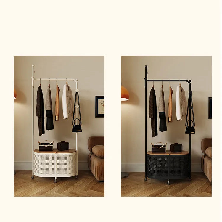 Stylish Metal & Wood Coat Hanger with Storage Cabinet - Modern Entryway Solution hsj-2250