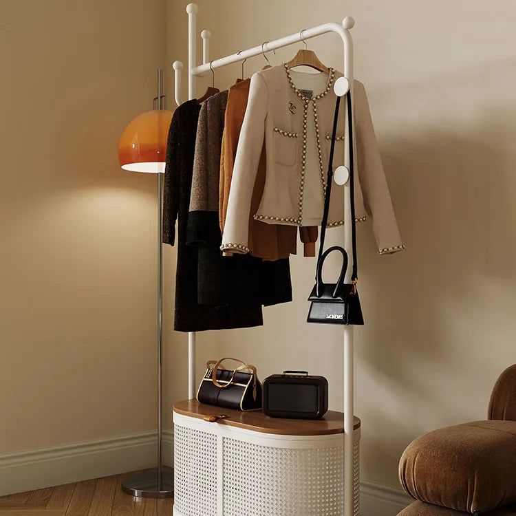 Stylish Metal & Wood Coat Hanger with Storage Cabinet - Modern Entryway Solution hsj-2250