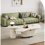 Stylish Modern Tea Table with Rattan Accents and Rolling Wheels hsj-2255