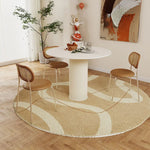 Elegant Round Sintered Stone Dining Table in Beige White with Carbon Steel Base – Perfect for Modern Interiors hsj-2258