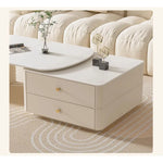 Modern Sintered Stone Tea Table with Storage Drawers for Elegant Living Rooms hsj-2264