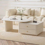 Modern Sintered Stone Tea Table with Storage Drawers for Elegant Living Rooms hsj-2264