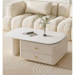 Modern Sintered Stone Tea Table with Storage Drawers for Elegant Living Rooms hsj-2264