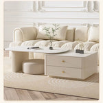 Modern Sintered Stone Tea Table with Storage Drawers for Elegant Living Rooms hsj-2264