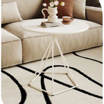 Modern White Minimalist Metal Frame Tea Table - Stylish Living Room Accent Piece hsj-2266