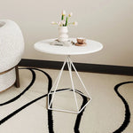 Modern White Minimalist Metal Frame Tea Table - Stylish Living Room Accent Piece hsj-2266