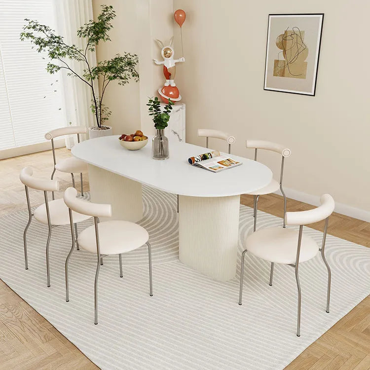 Modern Sintered Stone & Faux Leather Dining Table – Elegant and Durable Design for Your Home hsj-2272