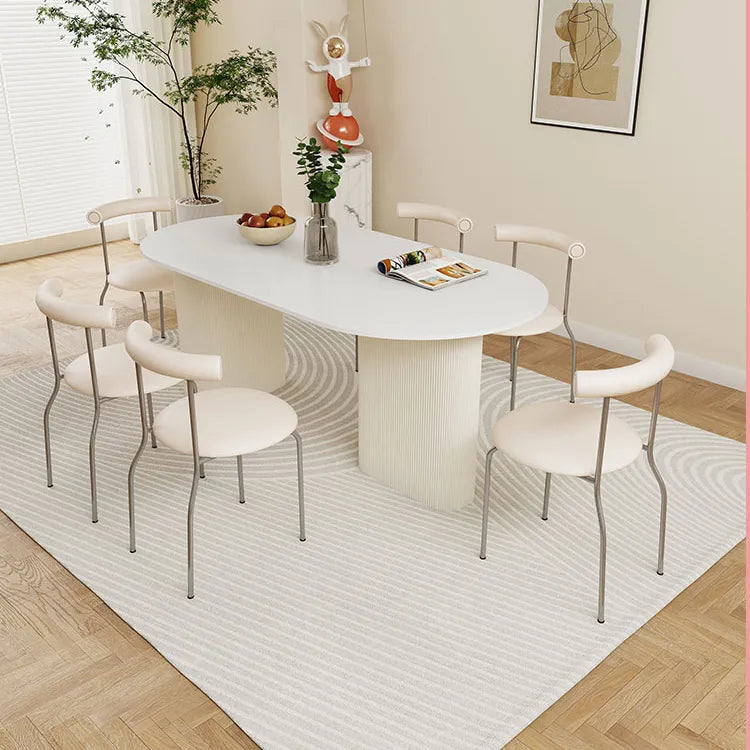 Modern Sintered Stone & Faux Leather Dining Table – Elegant and Durable Design for Your Home hsj-2272