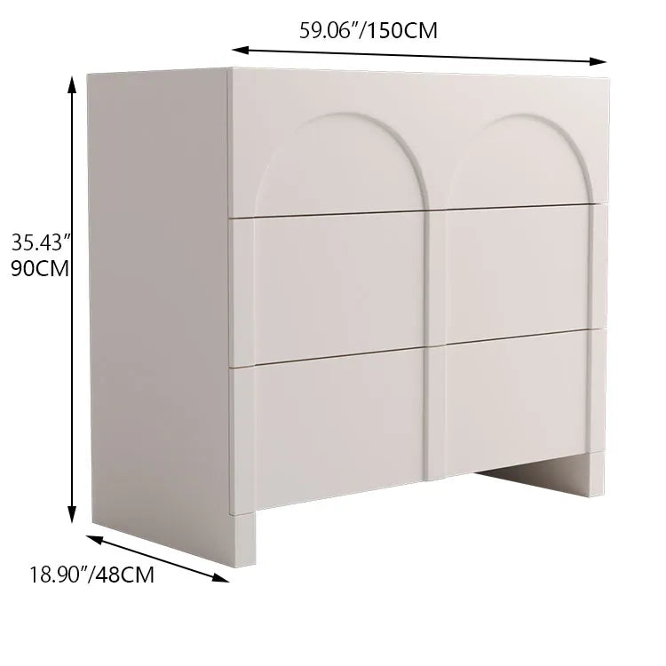 Modern Ash Wood Cabinet with Arched Design - Elevate Your Space hsj-2273