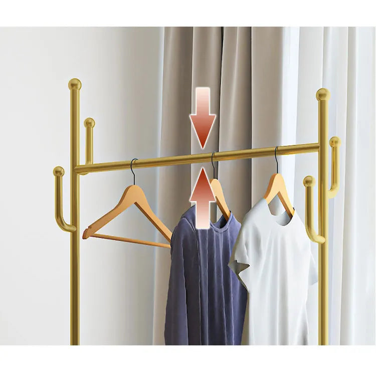 Stylish Faux Leather Coat Hanger with Storage and Wheels - Modern Clothing Rack for Easy Organization hsj-2274