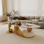 Sleek Sintered Stone Tea Table for Modern Living Room Decor hsj-2276