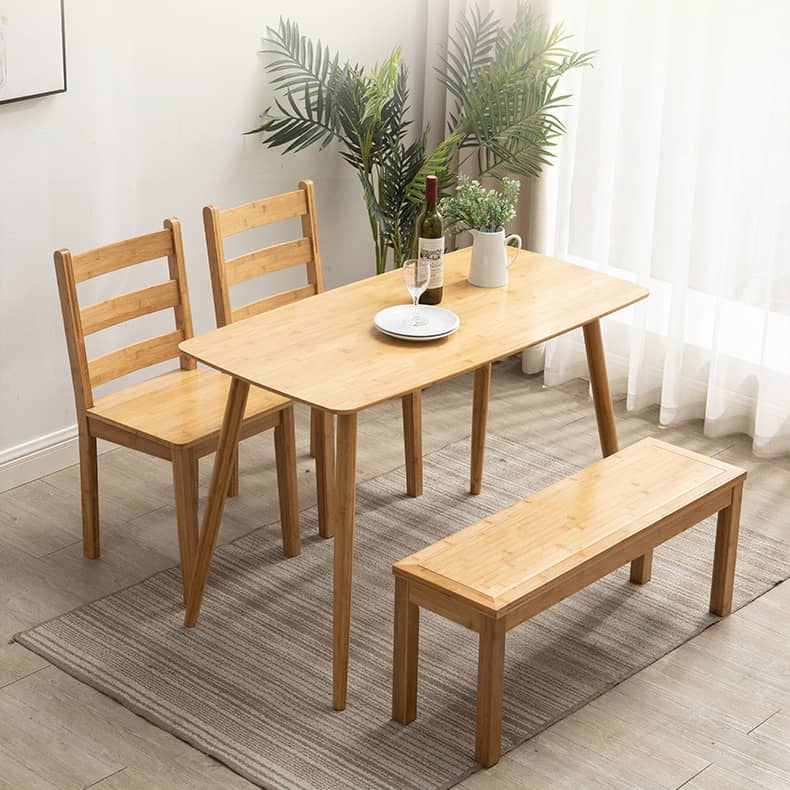 Elegant Bamboo Table in Natural Wood Finish - Perfect for Modern Living Spaces hsl-119