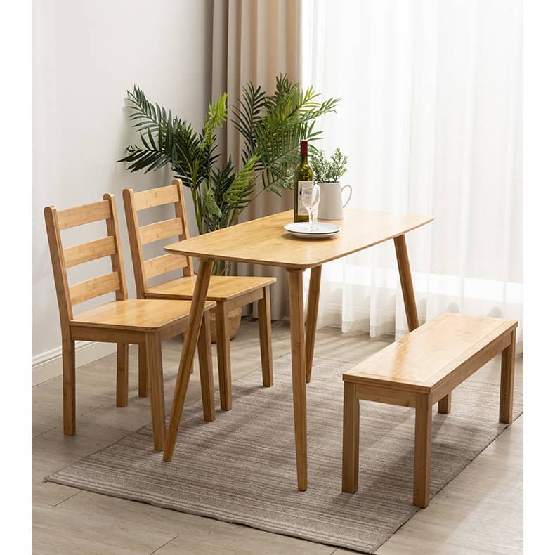 Elegant Bamboo Table in Natural Wood Finish - Perfect for Modern Living Spaces hsl-119