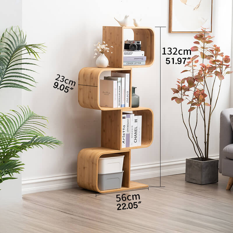 Stylish Natural Wood Bamboo Storage Rack - Perfect for Home Organization hsl-130