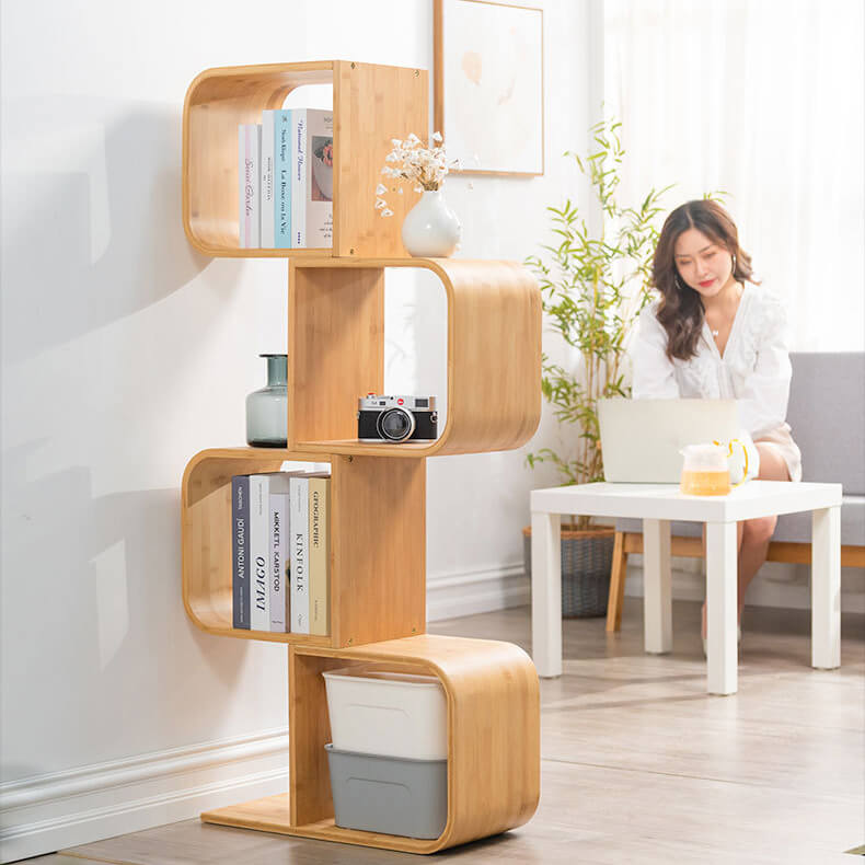 Stylish Natural Wood Bamboo Storage Rack - Perfect for Home Organization hsl-130