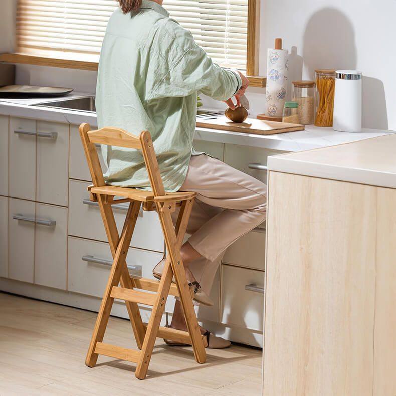 Stylish Dark Brown Bamboo Chair | Natural Wood Finish hsl-131