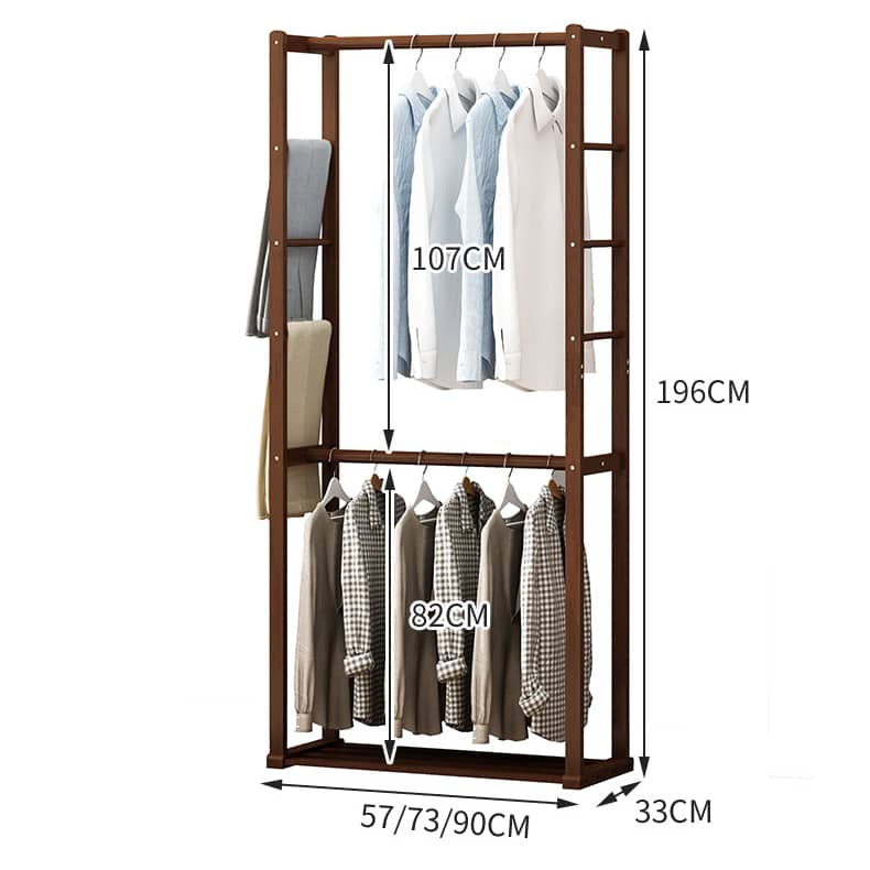 Elegant Brown Bamboo Coat Hanger - Strong & Stylish Clothing Organizer hsl-135