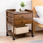 Stylish Brown Bamboo Bedside Cupboard – Elegant & Durable Natural Wood Finish hsl-297