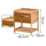 Stylish Brown Bamboo Bedside Cupboard – Elegant & Durable Natural Wood Finish hsl-297