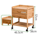 Stylish Brown Bamboo Bedside Cupboard – Elegant & Durable Natural Wood Finish hsl-297