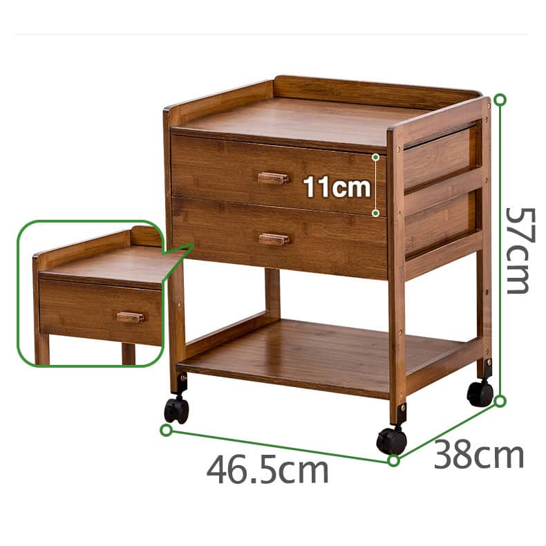 Stylish Brown Bamboo Bedside Cupboard – Elegant & Durable Natural Wood Finish hsl-297