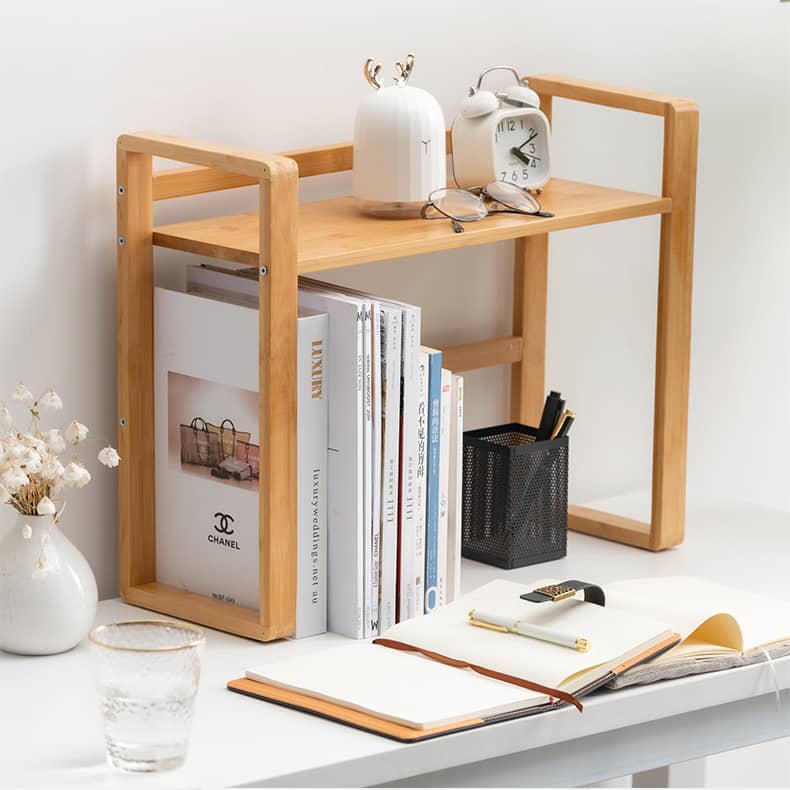 Stylish Natural Wood Color Bamboo Storage Rack for Modern Homes hsl-395