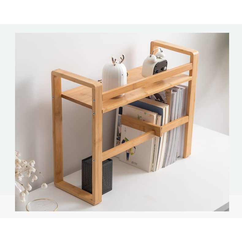 Stylish Natural Wood Color Bamboo Storage Rack for Modern Homes hsl-395