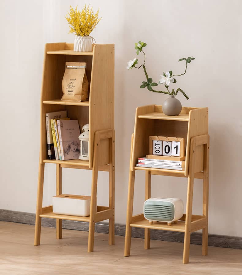 Natural Bamboo Storage Rack - Dark Brown Wood Finish - Stylish & Functional Shelving hsl-66