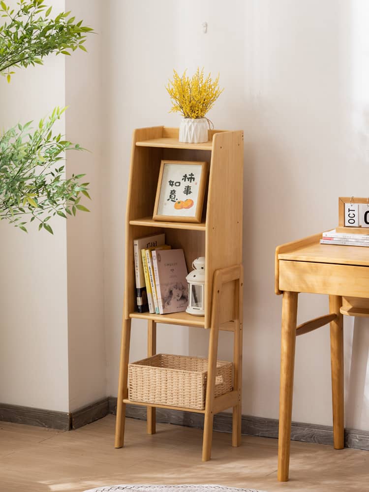 Natural Bamboo Storage Rack - Dark Brown Wood Finish - Stylish & Functional Shelving hsl-66