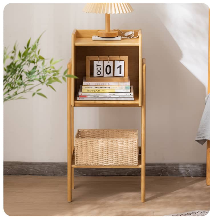 Natural Bamboo Storage Rack - Dark Brown Wood Finish - Stylish & Functional Shelving hsl-66