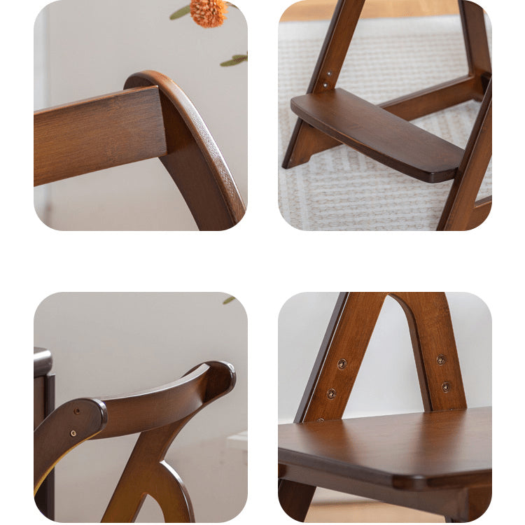 Elegant Dark Brown Bamboo Chair with Natural Wood Canvas - Stylish & Durable Seating hsl-67