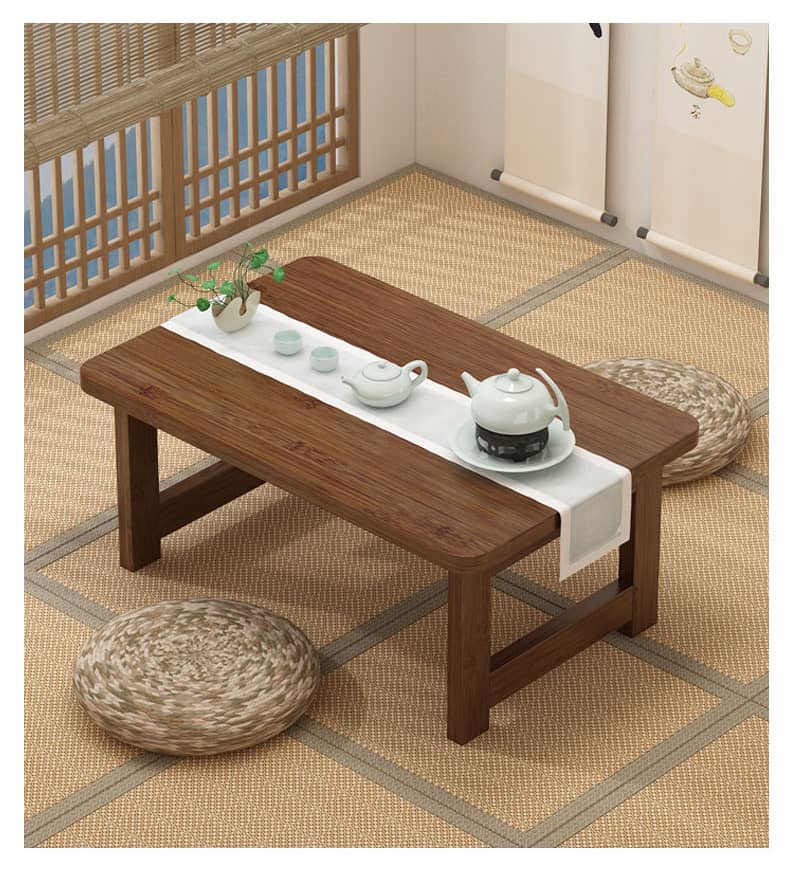 Stylish Dark Brown Bamboo Table – Perfect for Any Living Space hsl-68