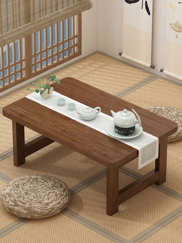 Stylish Dark Brown Bamboo Table – Perfect for Any Living Space hsl-68