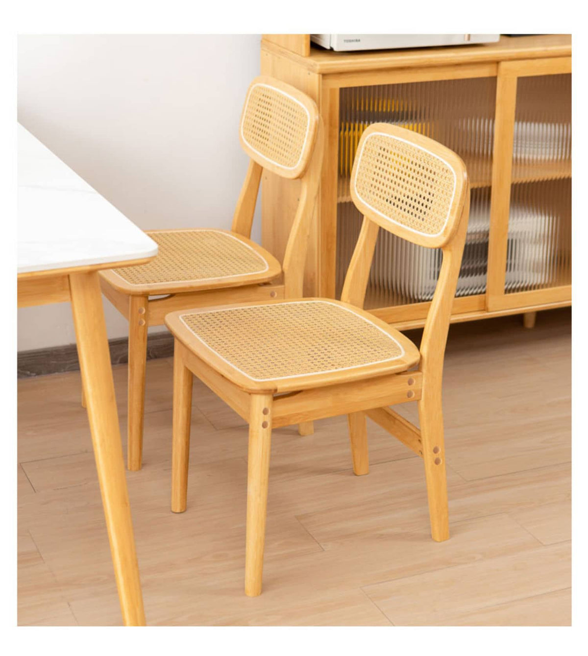 Stylish Natural Wood Finish Bamboo Chair with Durable ABS Resin hsl-70