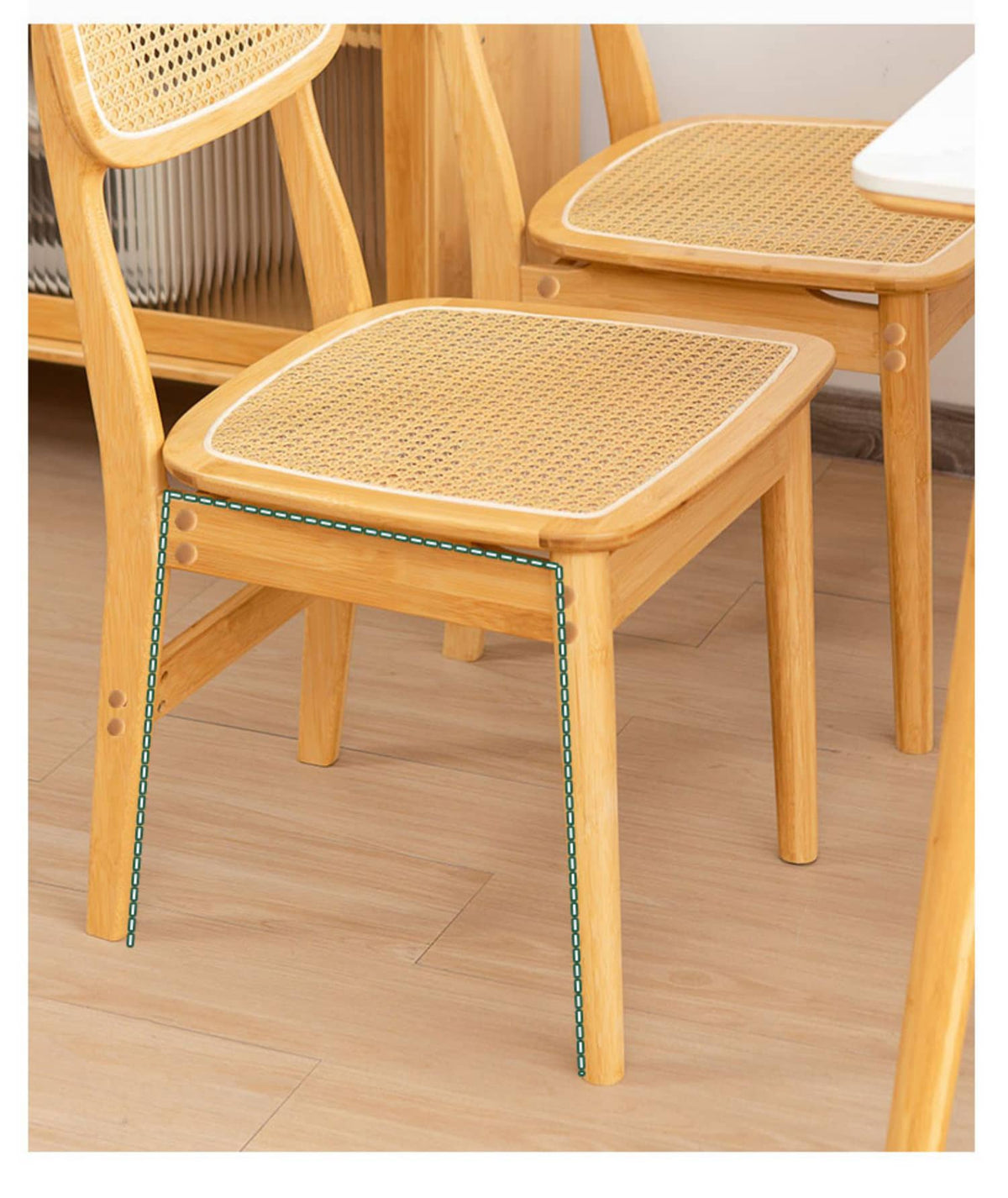 Stylish Natural Wood Finish Bamboo Chair with Durable ABS Resin hsl-70