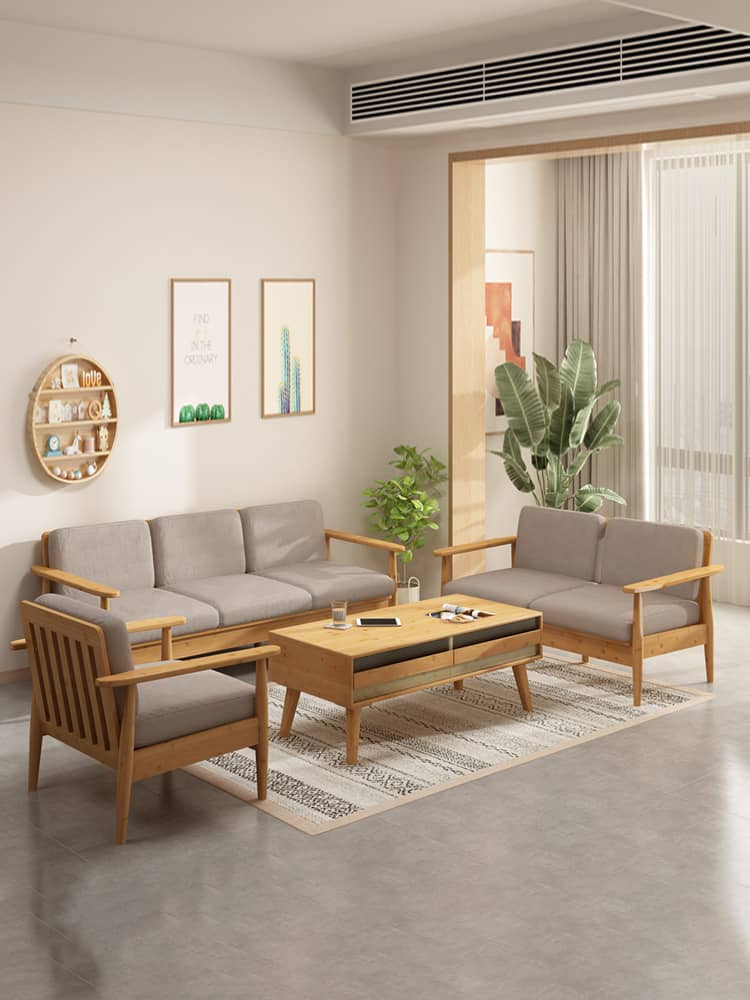 Elegant Bamboo Sofa in Natural Wood Finish - Perfect for Modern Homes hsl-72