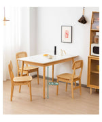 Stylish Bamboo Slate Table: Modern Elegance with Durable Stone Surface hsl-75