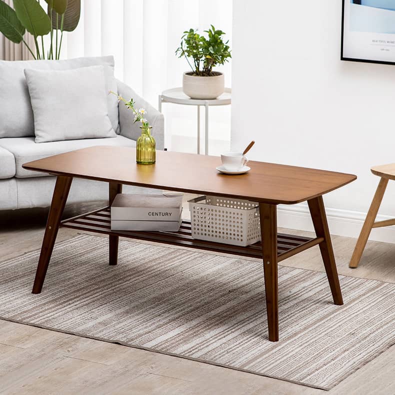 Stylish Bamboo Tea Table in Natural Wood Brown Finish - Perfect for Your Living Room hsl-81