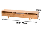 Stylish White & Natural Wood TV Cabinet - Sleek Bamboo Design for Modern Living Spaces hsl-83