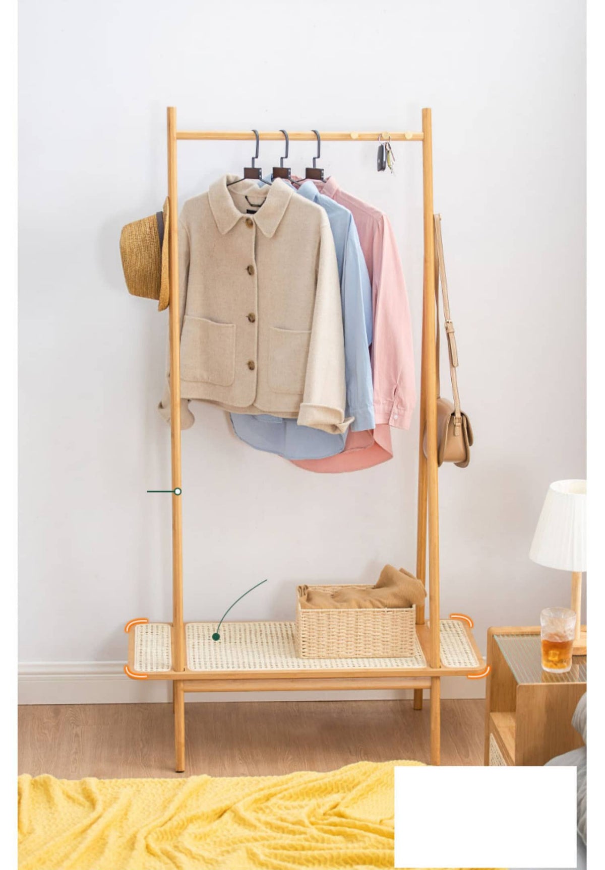 Sleek Bamboo Coat Hanger - Natural Wood Finish for Modern Chic Closet hsl-88