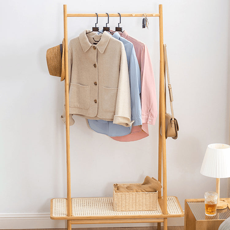 Sleek Bamboo Coat Hanger - Natural Wood Finish for Modern Chic Closet hsl-88